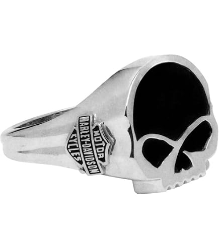Harley-Davidson Men's Skull Wax Seal Ring - Sterling Silver Finish